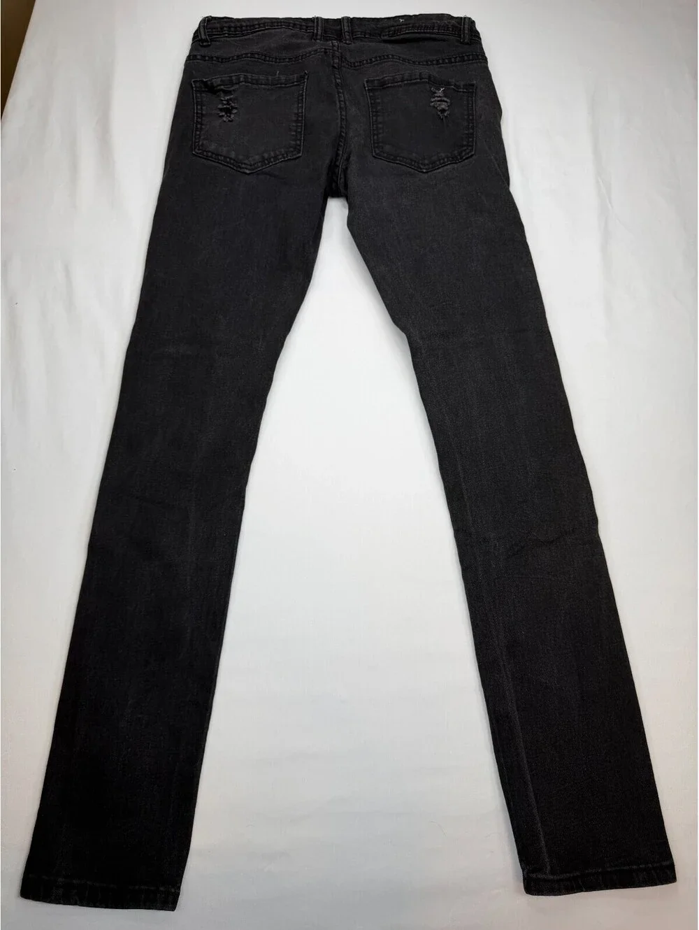 Hustle Distressed Super Skinny Super Stretch Jeans Men's Size W30 in Black